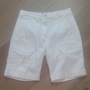 Woolrich Bermuda Shorts Women's sz 10 White Cargo High Rise Shorts